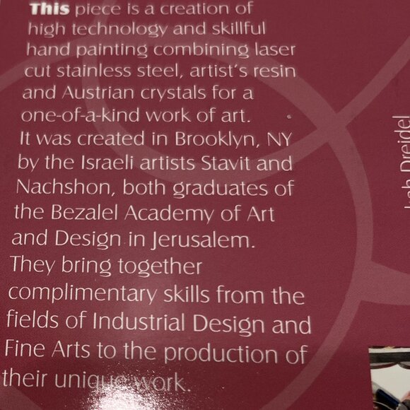 NIB SEEKA QUILT PIN - HAND PAINTED METALLIC FIBROUS STAINLESS STEEL RESIN ARTSY - Picture 9 of 9